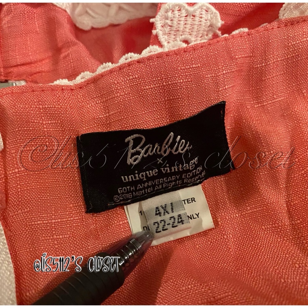 Unique Vintage Barbie 60th Anniversary Suburban Shopper Pink Dress 4X 22/24 / 3X - Picture 6 of 16